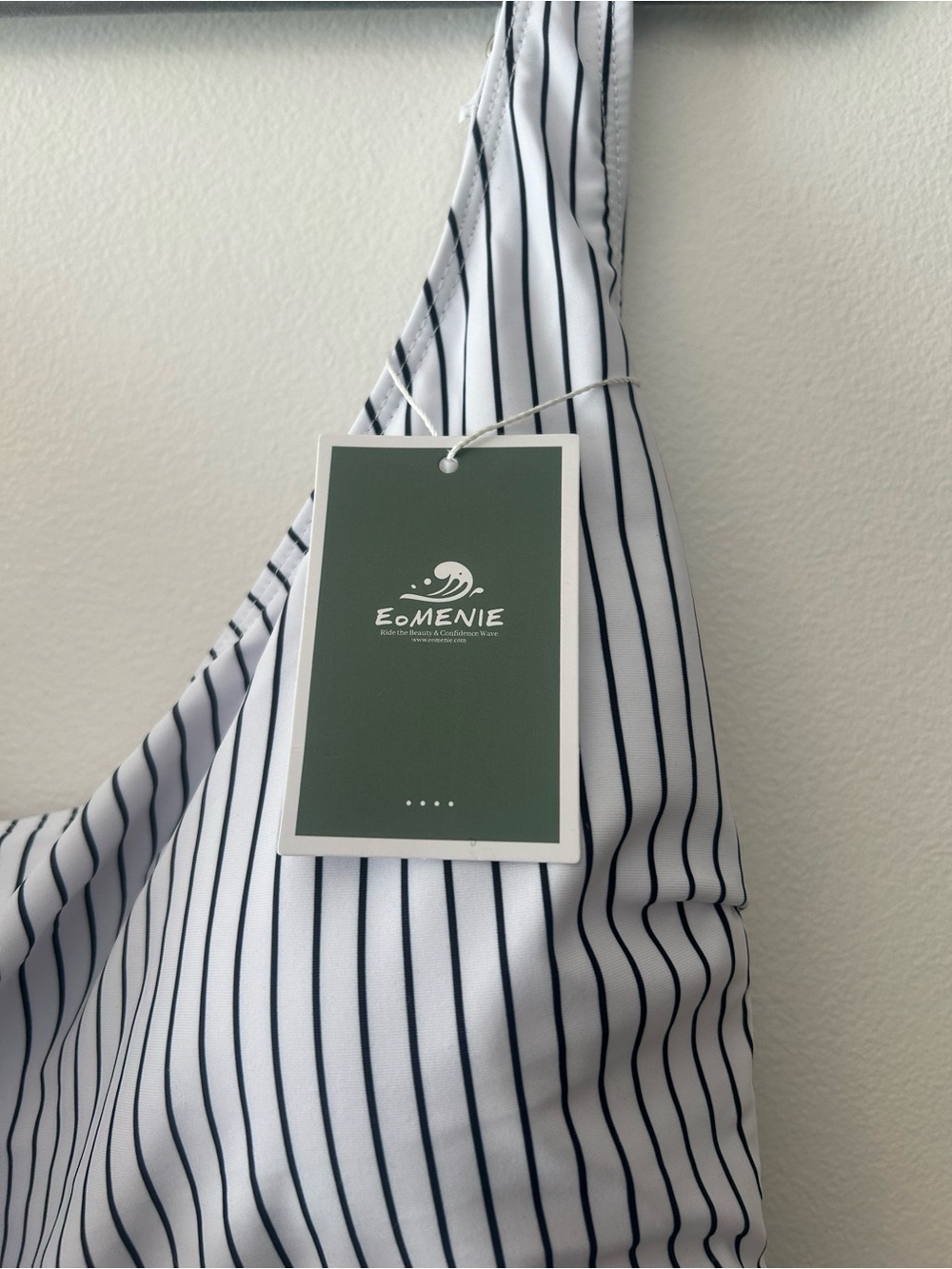 Striped Knot-Front & Blue Draped One-Piece Swimsuit - Picture 3 of 5